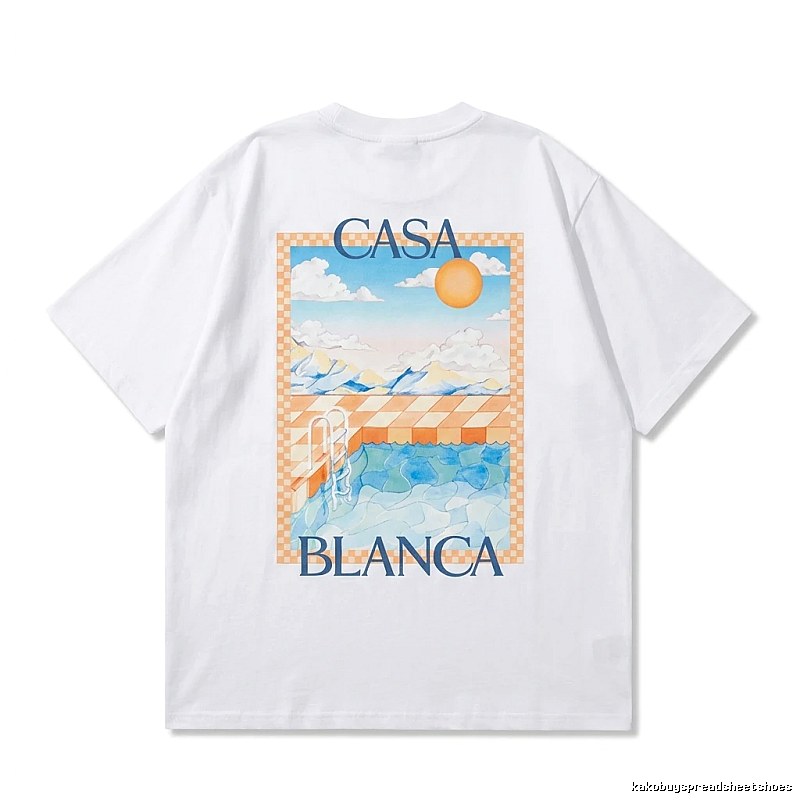 Casablanca printed casual white T-shirt