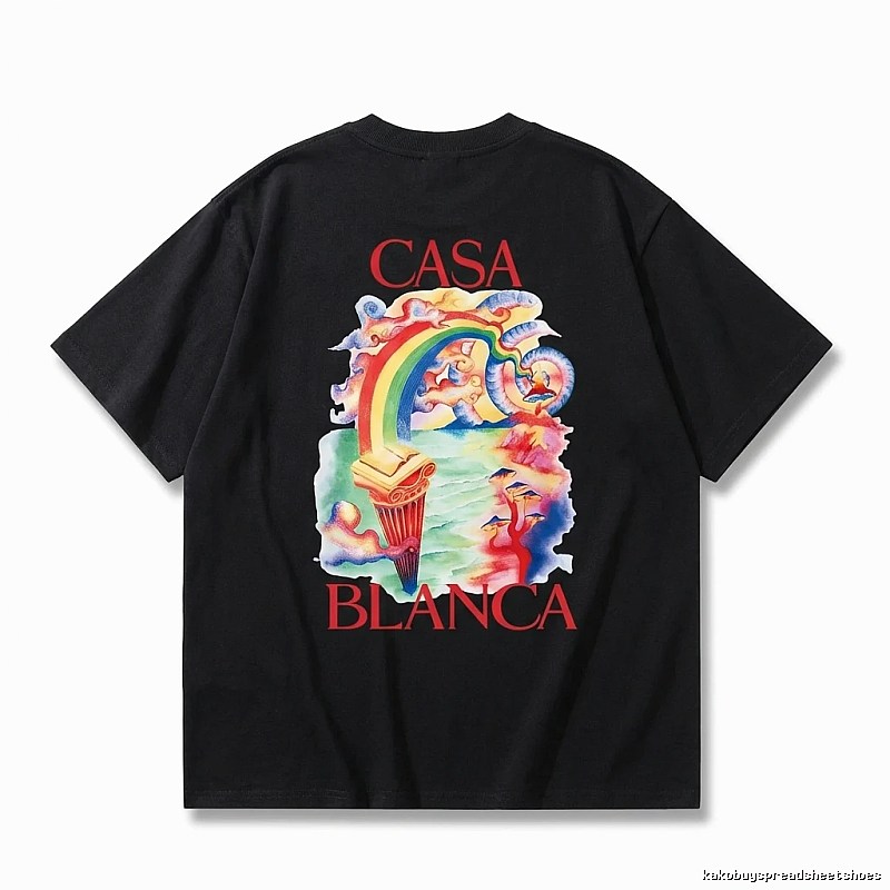 Casablanca Rainbow Print Black T-shirt