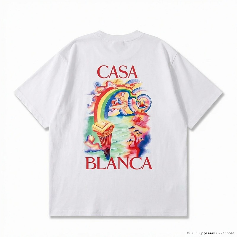 Casablanca Rainbow Print White T-shirt