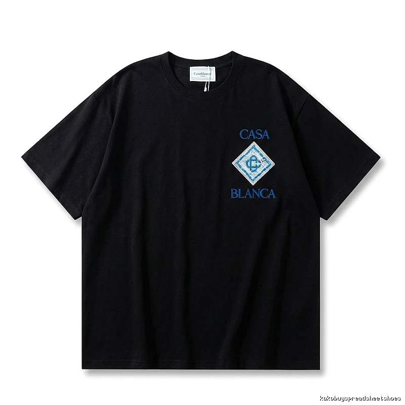 Casablanca trendy brand black short-sleeve