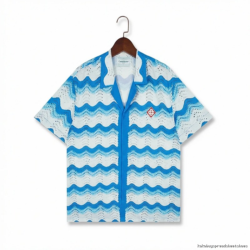 Casablanca Waves Wind Blue and White Shirt