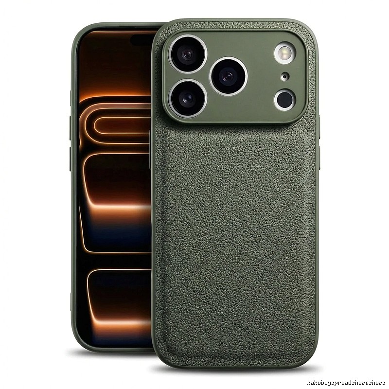 CASETiFY Leather Style Olive Green iPhone Case