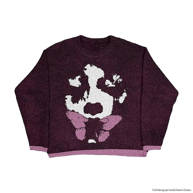 Casual Anime graphic sweater Black Knit Top for Streetwear Looks