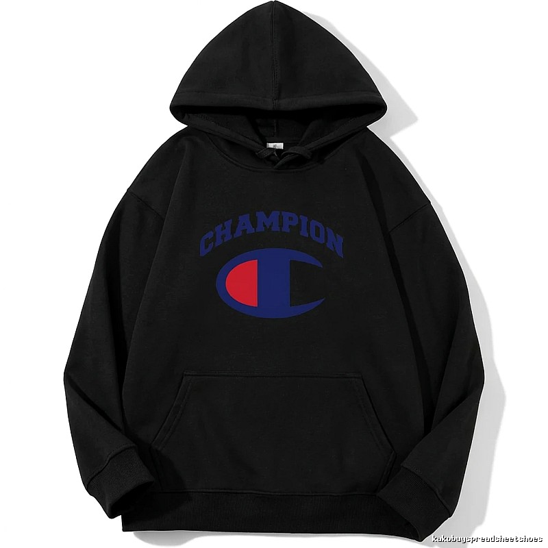 Champion Classic Simple Style Black Sweatshirt