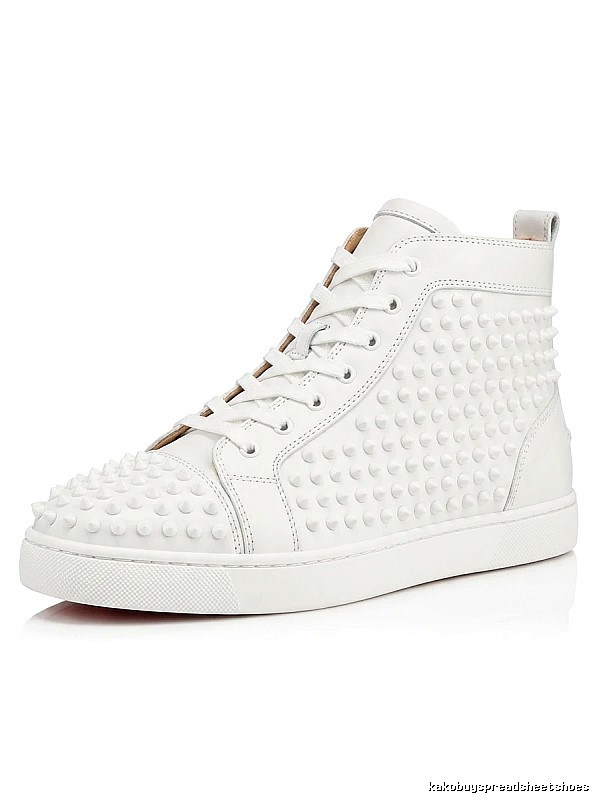 Christian Louboutin rivet trendy and cool white shoes