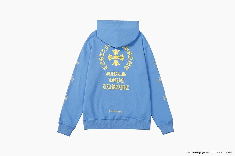 Chrome Hearts 2088-90 Sky Blue Cross Graphic Hoodie Summer Styling