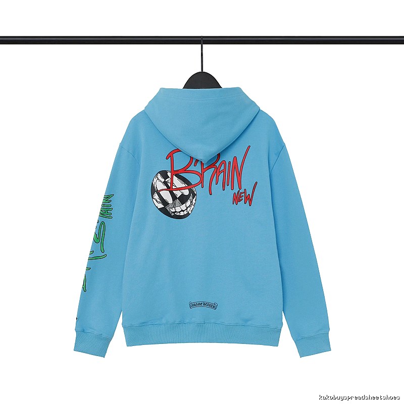 Chrome Hearts 2089-78 Sky Blue Cross Graphic Hoodie Signature Detail