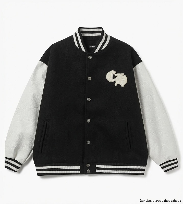 Chrome Hearts baseball jacket with black and white color blocking
