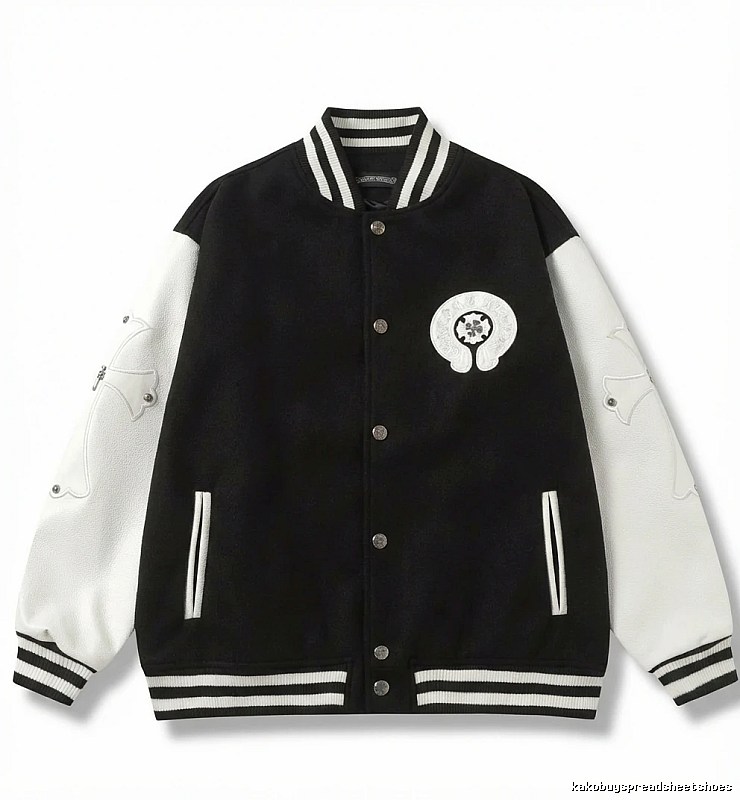 Chrome Hearts Baseball Style Black and White Jacket