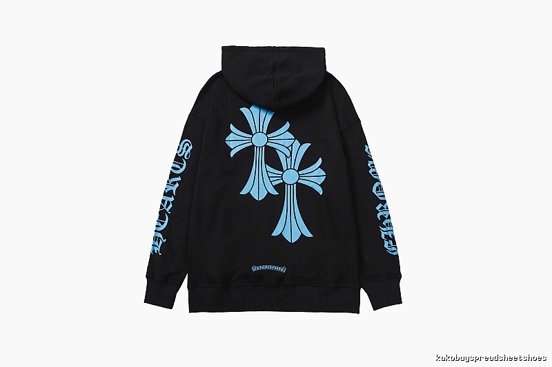 Chrome Hearts Classic Cross graphic hoodie Black Blue Cross for Daily Styling