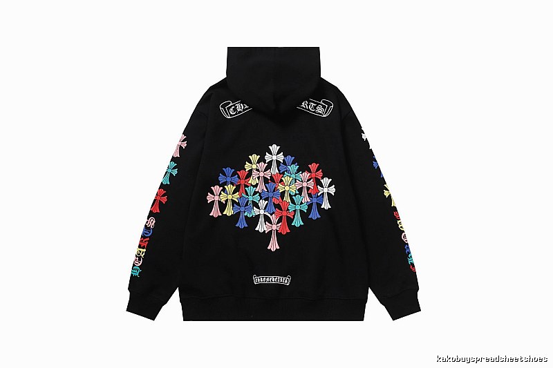 Chrome Hearts Compact Cross graphic hoodie Black Blue Cross for Sport-Inspired Styling