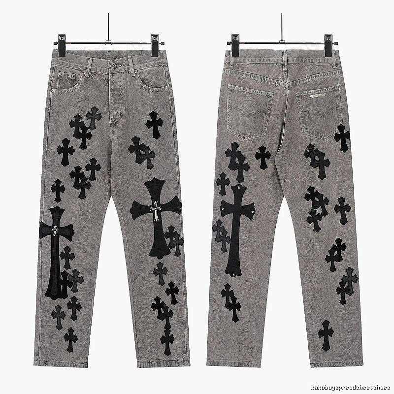 Chrome Hearts Compact Graphic jeans Light Denim Jeans for Smart Casual Looks