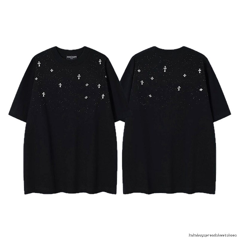 Chrome Hearts Cross Embroidered Street Style Black Short-sleeve T-shirt