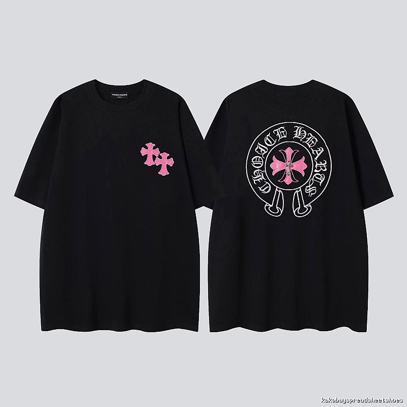 Chrome Hearts Cross Embroidered Street-style Black T-Shirt