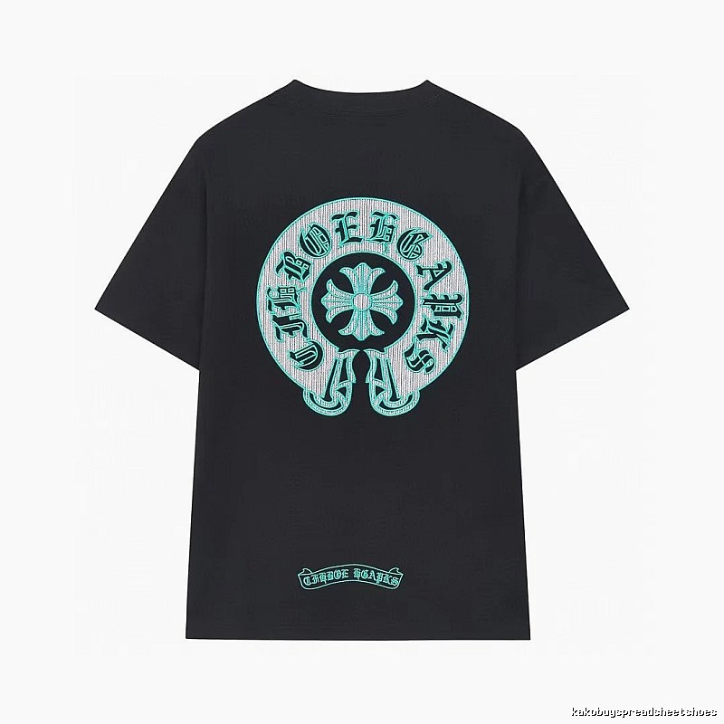 Chrome Hearts Cross Embroidered Vintage Style Black T-Shirt