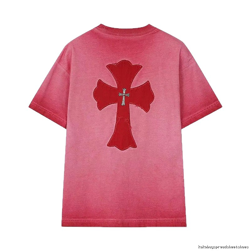 Chrome Hearts Cross Patch Street Style Pink T-Shirt