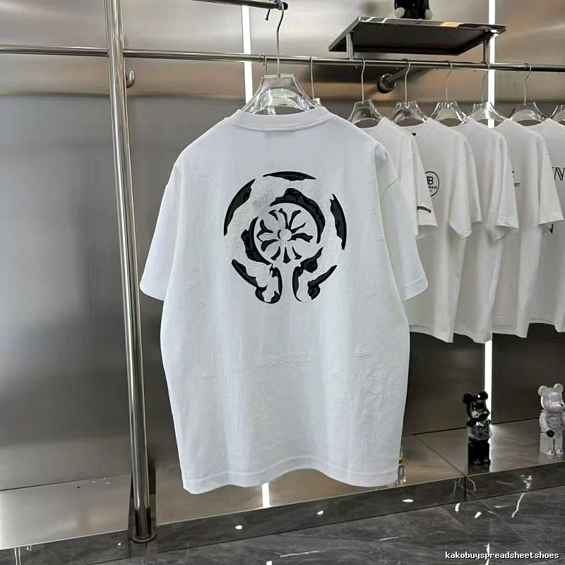 Chrome Hearts Cross Print Street Style White T-Shirt