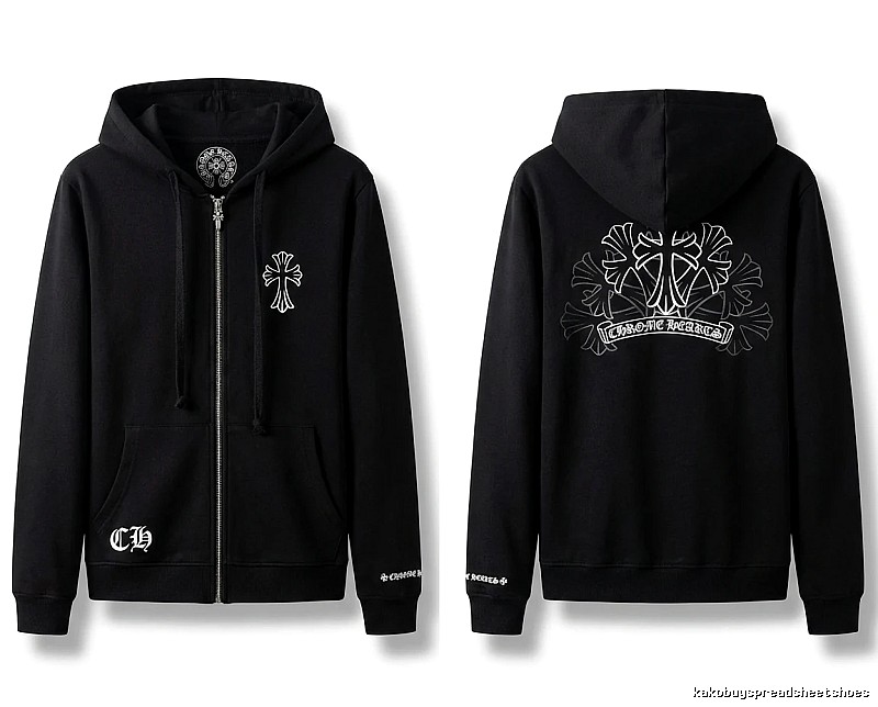 Chrome Hearts Cross Print Style Black Sweatshirt