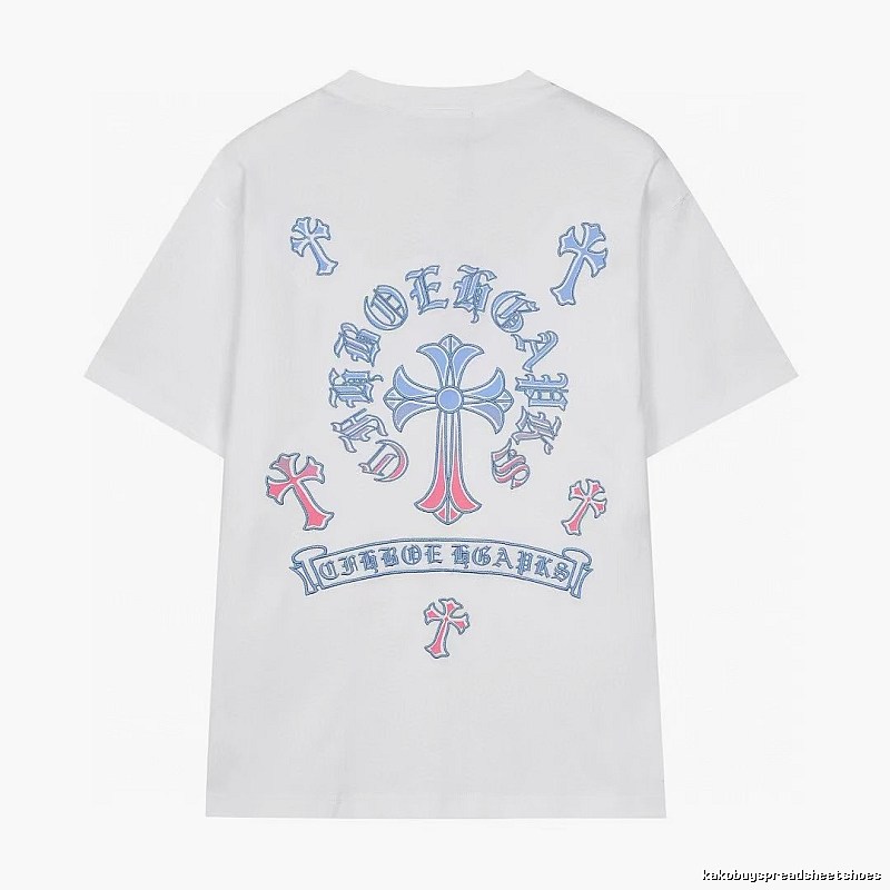 Chrome Hearts Cross Print Trendy Street Style White Short-sleeve T-shirt