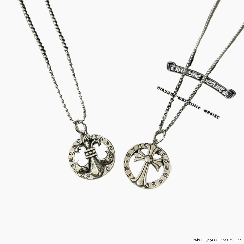 Chrome Hearts Cross Retro Style Silver Necklace