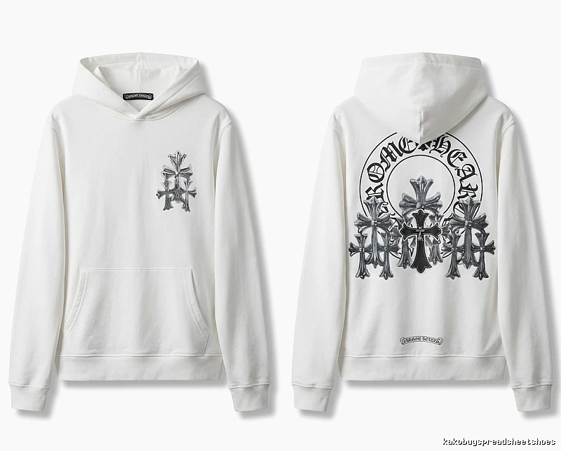Chrome Hearts Cross Trendy and Cool Style White Hoodie