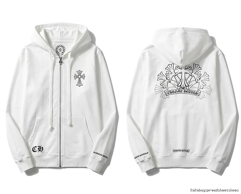 Chrome Hearts Cross Trendy and Cool Style White Sweatshirt
