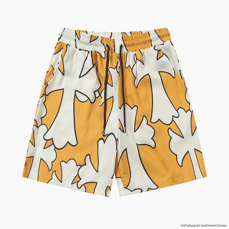 Chrome Hearts Cross Trendy Cool Yellow Shorts