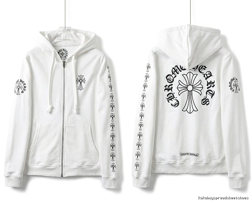 Chrome Hearts Cross Trendy White Hoodie