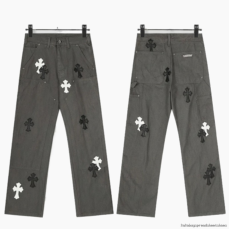 Chrome Hearts Cross Workwear Style Grey Pants