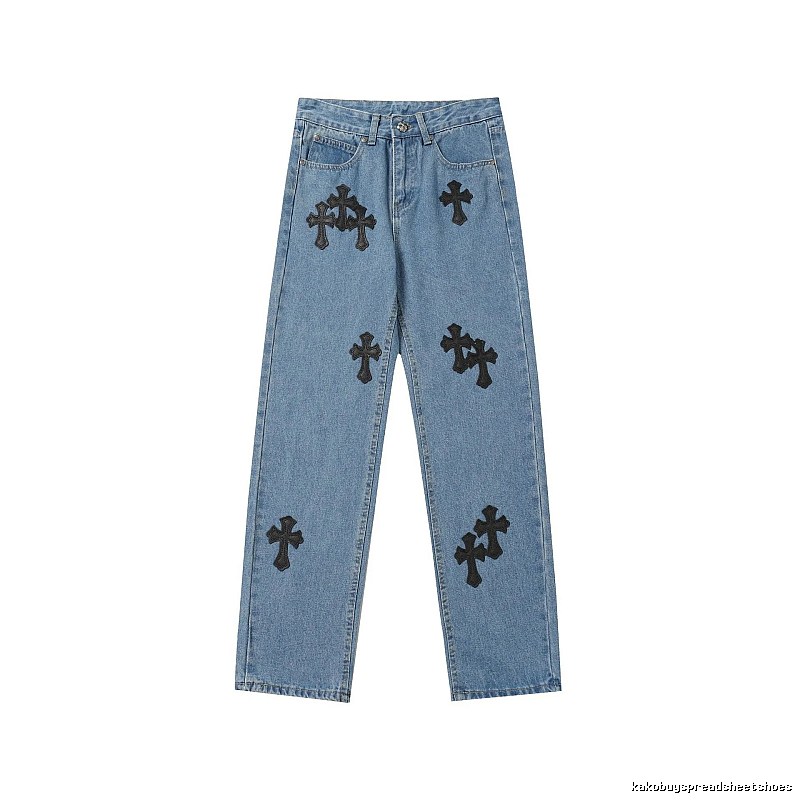 Chrome Hearts Easy Match Graphic jeans Light Denim Jeans for Leisure Wear