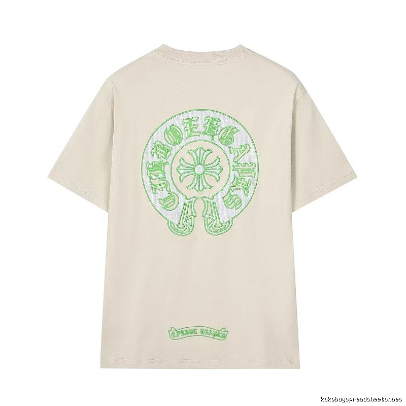 Chrome Hearts Embroidered Street Style Beige Short-sleeve T-shirt