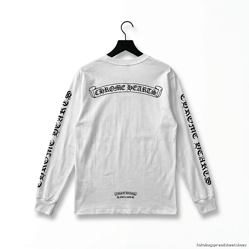 Chrome Hearts Gothic Style White Long-sleeved Shirt