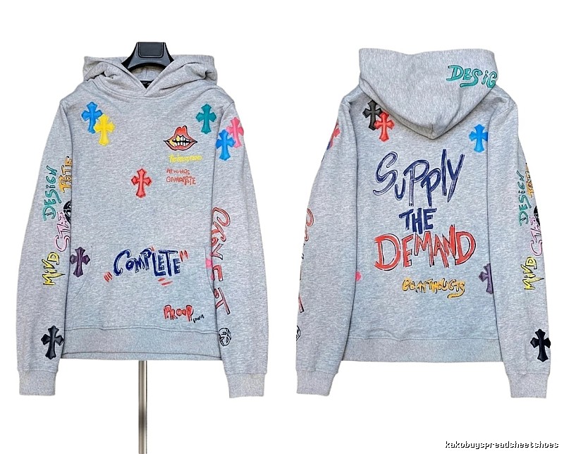 Chrome Hearts Graffiti Style Grey Hoodie