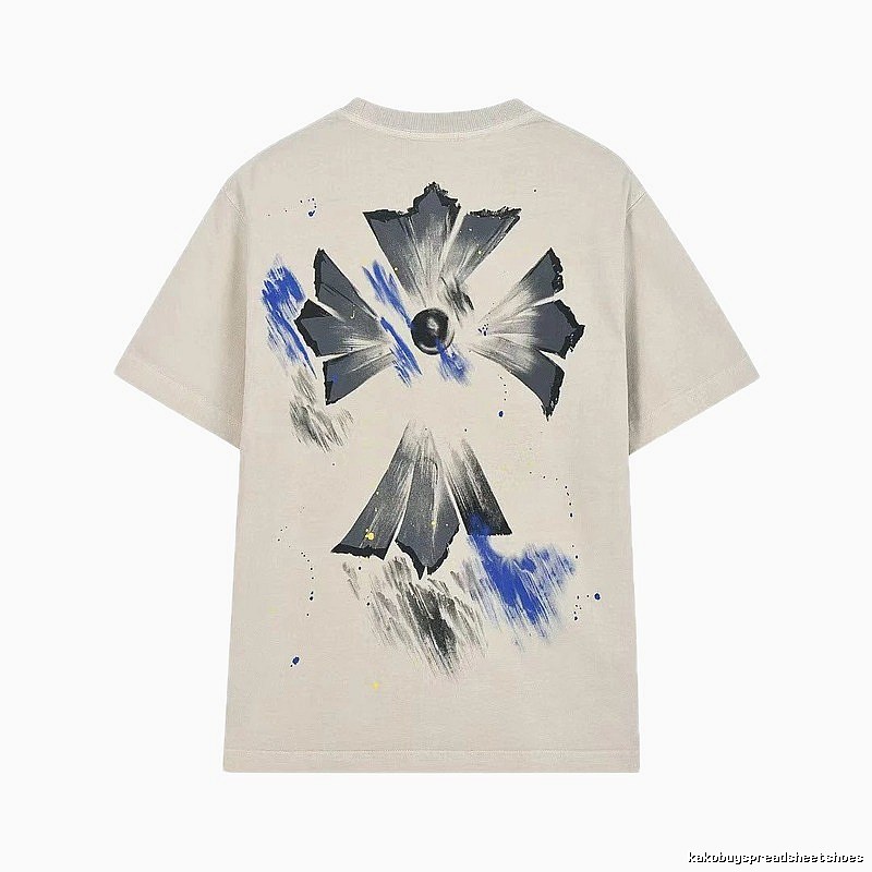 Chrome Hearts Ink-splattered Cross Vintage Off-white T-shirt