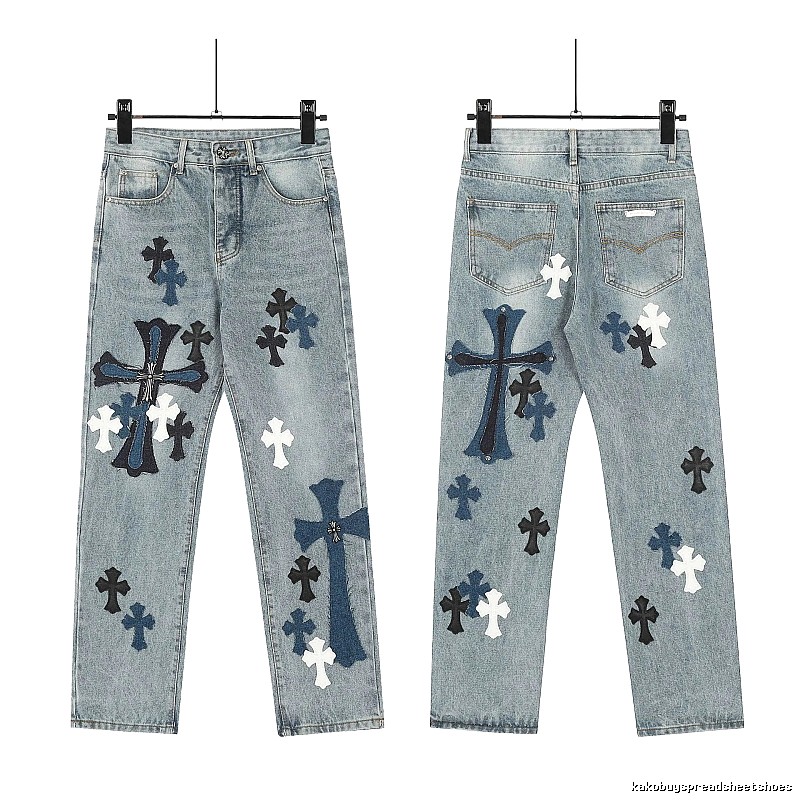 Chrome Hearts Lightweight Graphic jeans Light Denim Jeans for Trend Styling