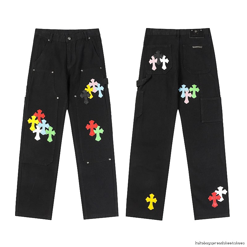 Chrome Hearts Premium Style Graphic jeans Light Denim Jeans for Resort Outfits