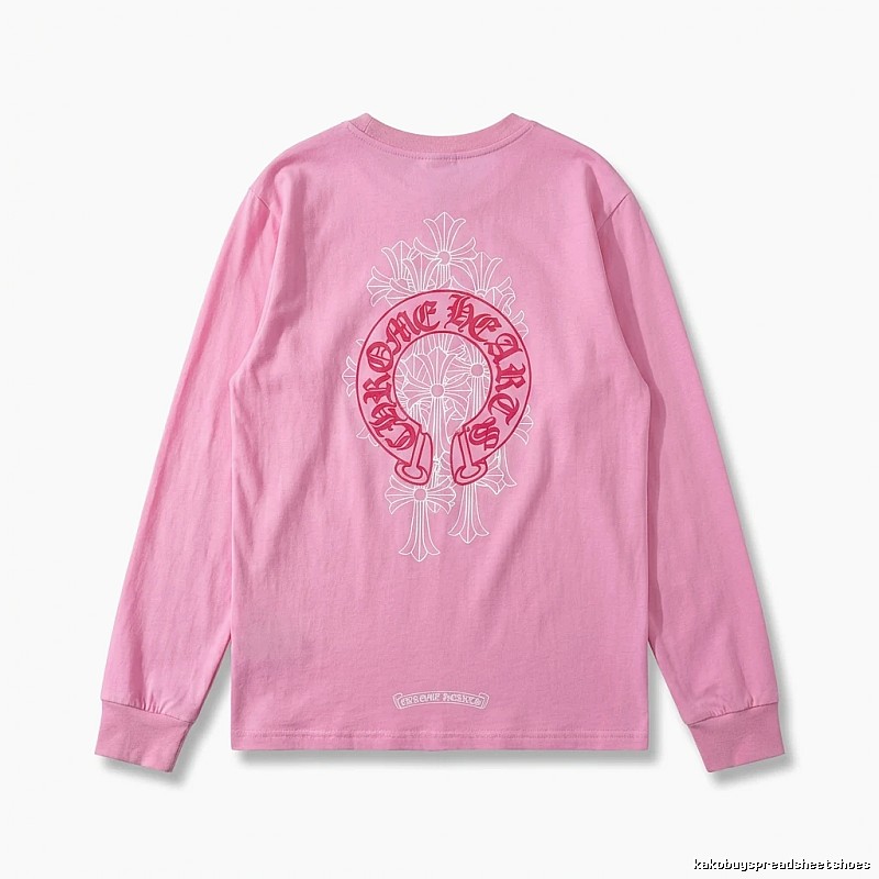 Chrome Hearts Printed Fashionable Pink Long-sleeved Shirt
