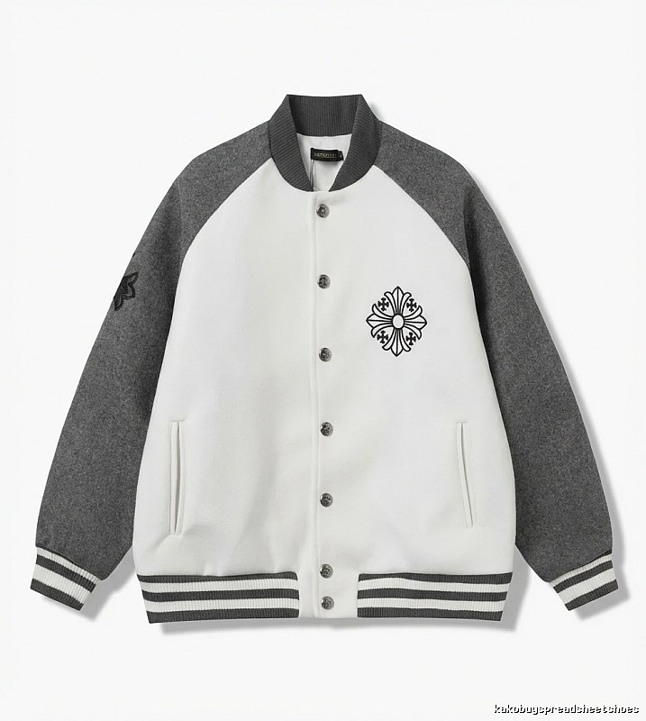 Chrome Hearts Retro Grey and White Collar Jacket