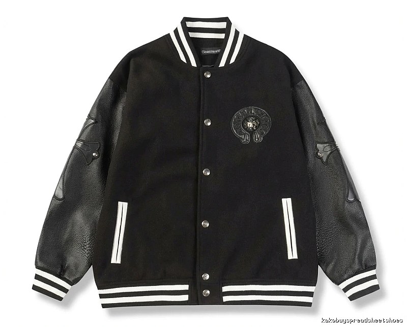 Chrome Hearts retro-style black baseball uniform.