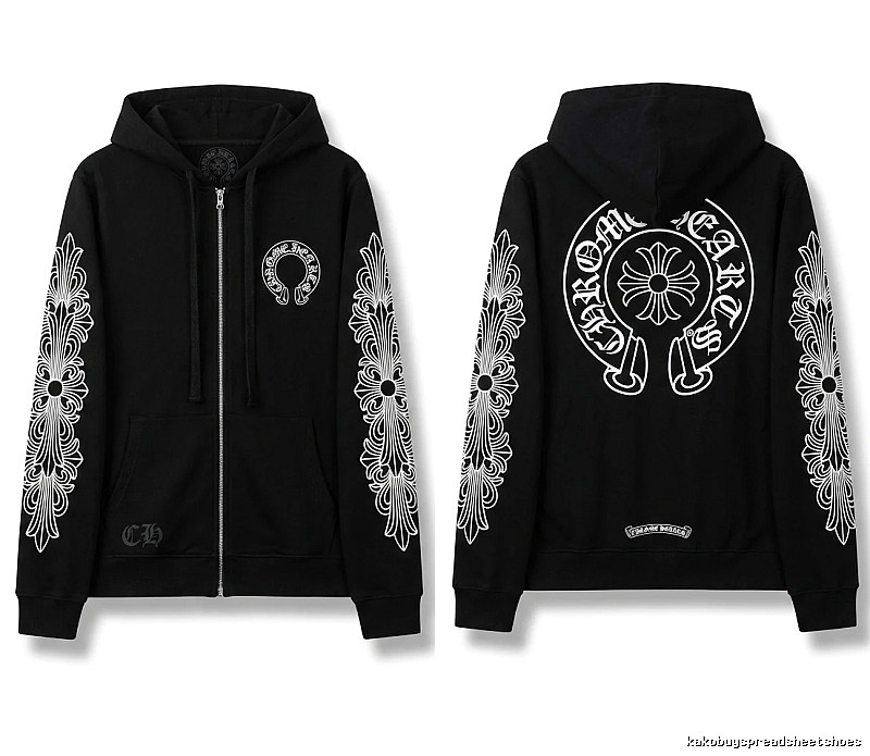 Chrome Hearts retro-style black hoodie