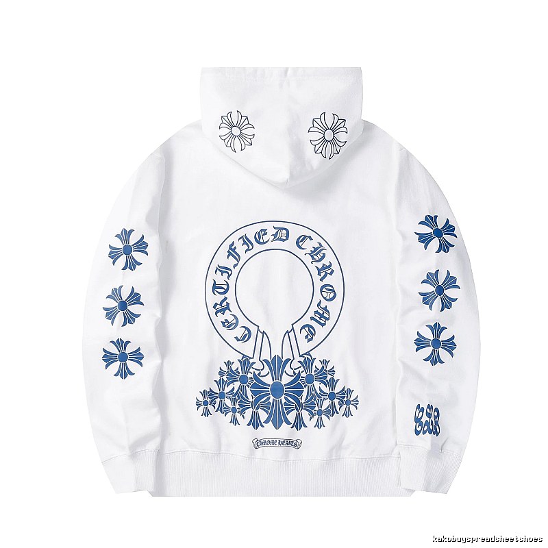 Chrome Hearts Sport Cross graphic hoodie Black Blue Cross for Collection Drops