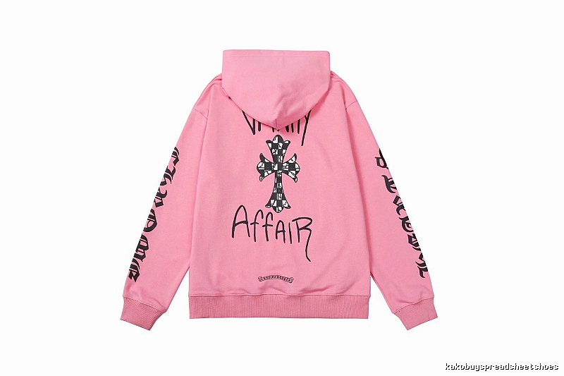 Chrome Hearts Streetwear Cross graphic hoodie Black Blue Cross with Practical Shape