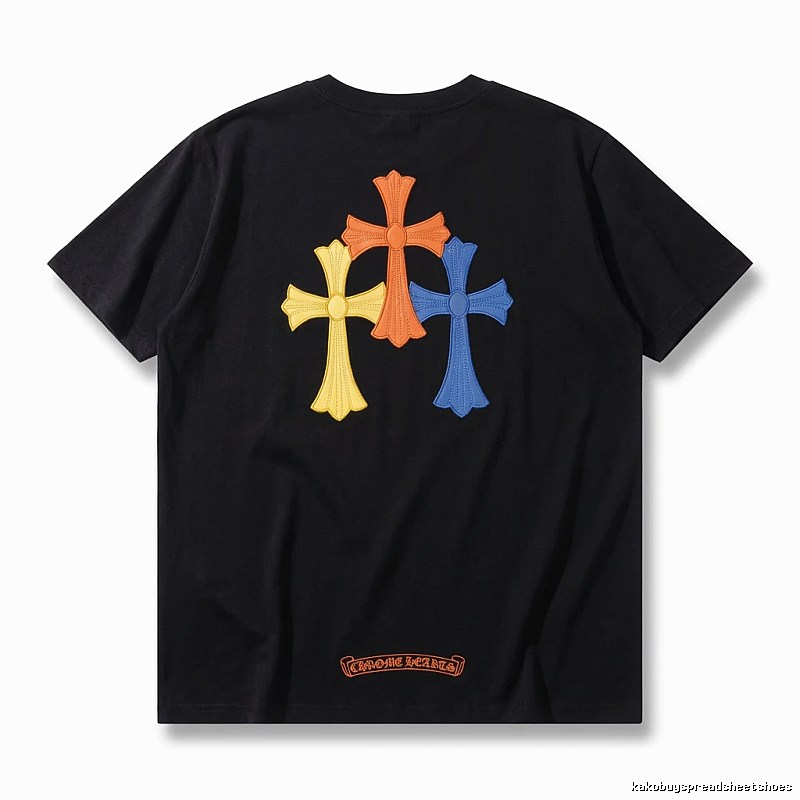 Chrome Hearts Three-color Cross Black Short-sleeve Shirt