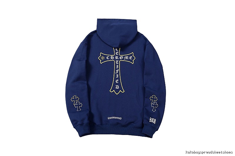 Chrome Hearts Weekend Cross graphic hoodie Black Blue Cross for Seasonal Looks