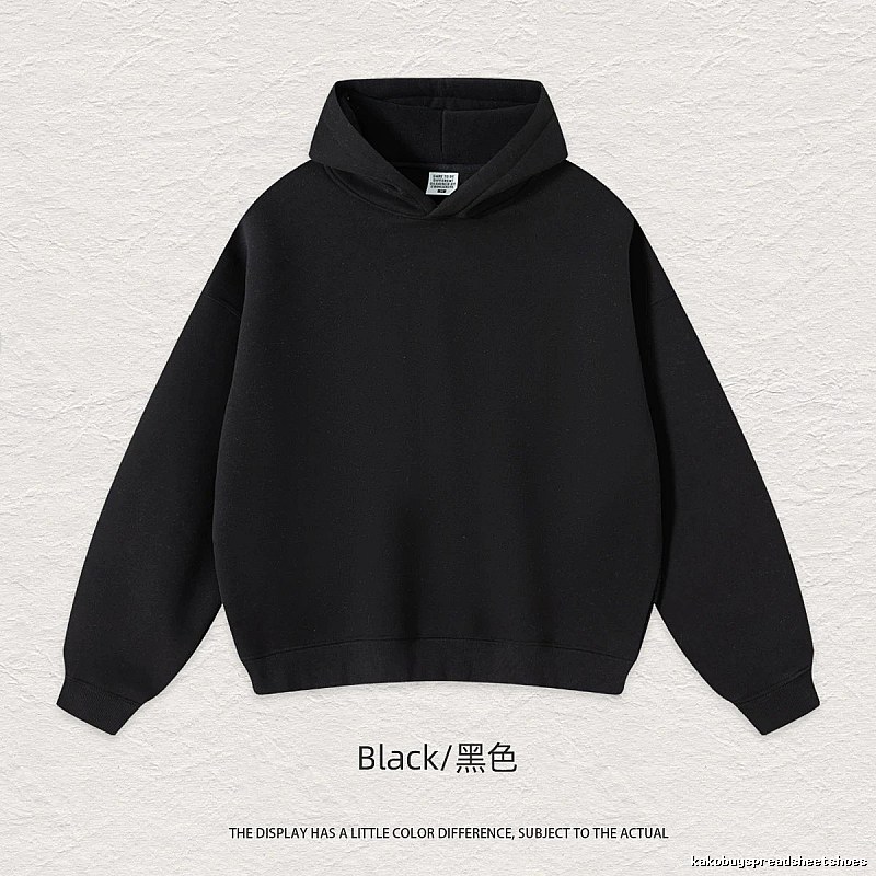Classic Blank pullover hoodie Black Minimal A for Daily Styling