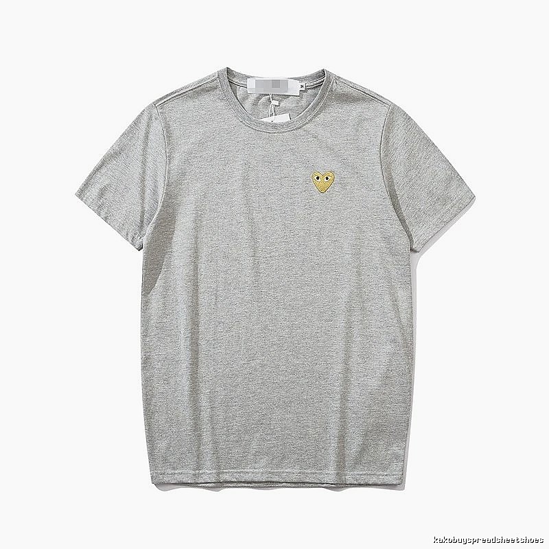 Comme des Garcons PLAY 2021-53 Gray Style 2153 Heart Logo T-Shirt Training Look