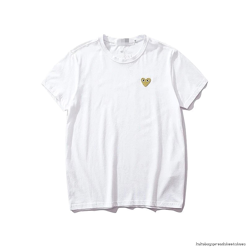 Comme des Garcons PLAY 2021-53 White Style 2153 Heart Logo T-Shirt Commuter Look