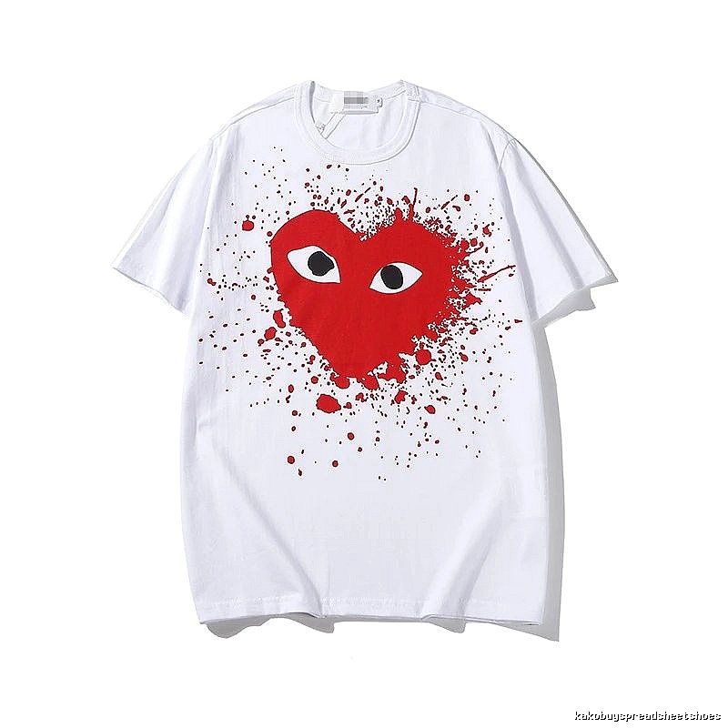 Comme des Garcons PLAY 2023-15 White Style 2315 Heart Logo T-Shirt Easy Pairing
