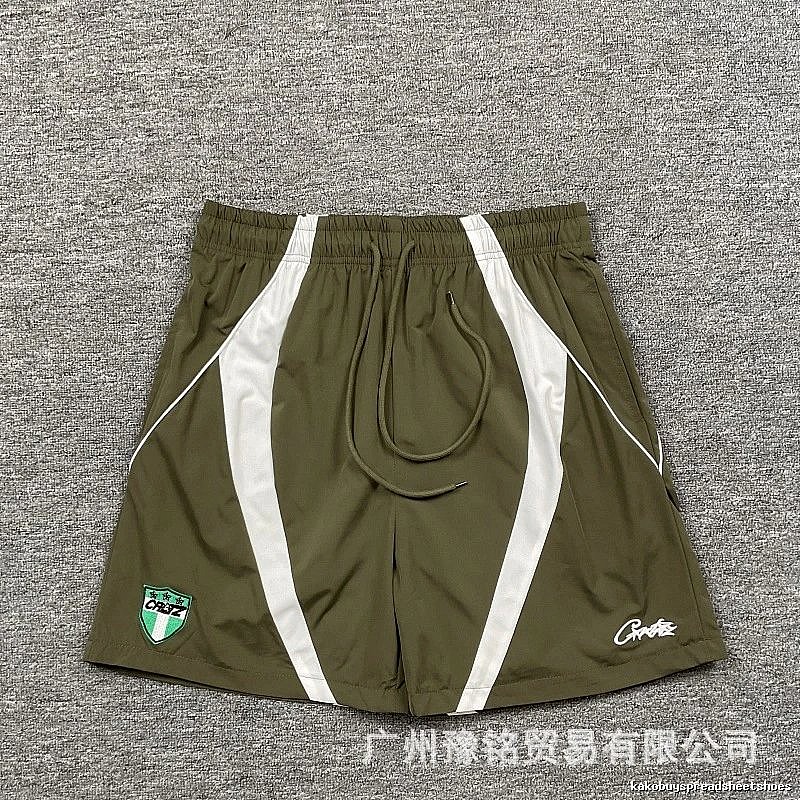 Corteiz Badge Street Style Military Green Casual Sports Shorts