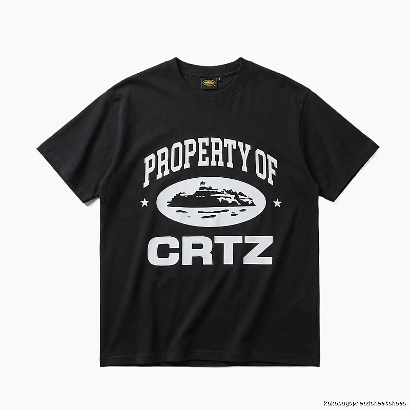 Corteiz black and white minimalist style T-shirt